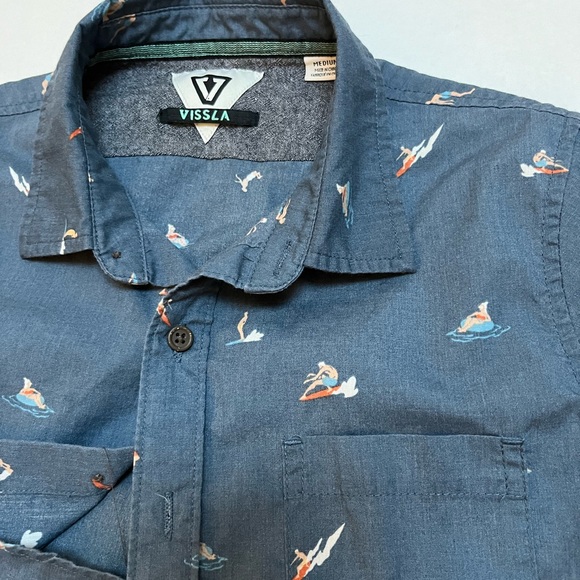 VISSLA Youth Medium Radical ECO Short Sleeve Button Up Shirt - Picture 5 of 6